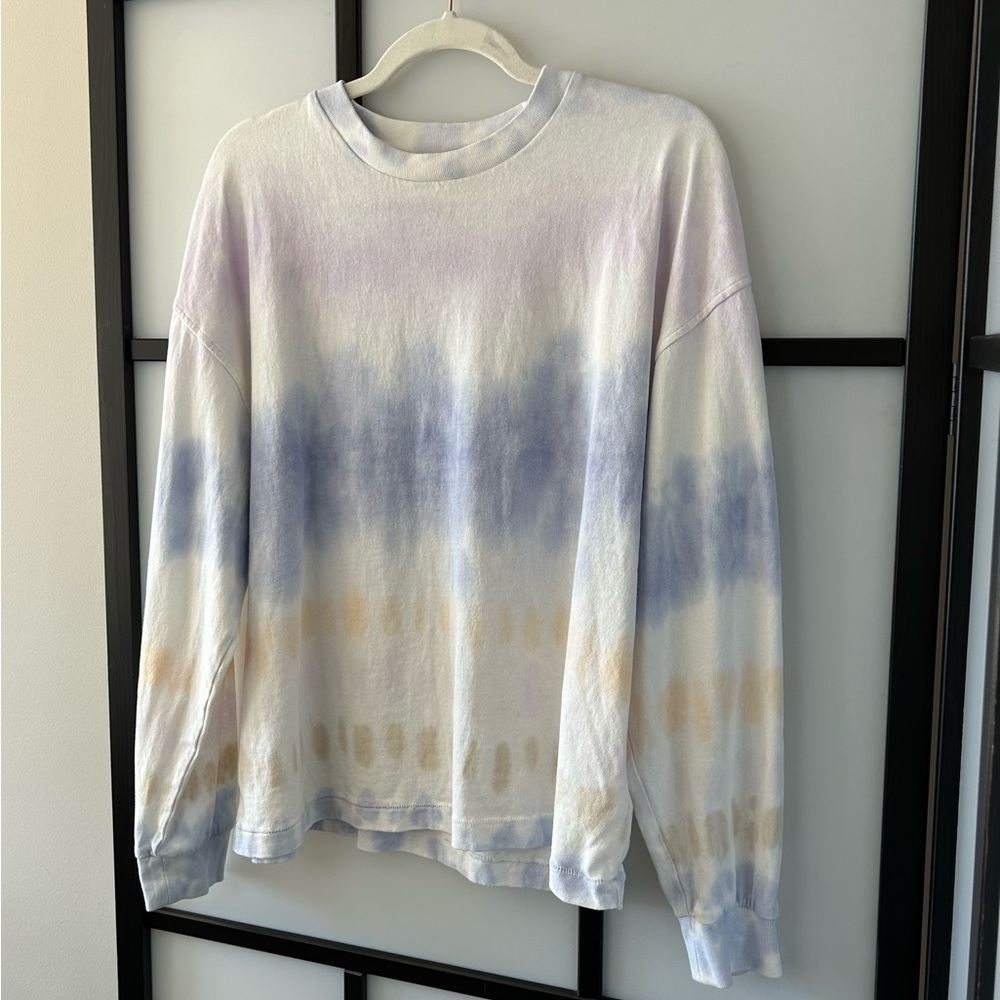 [S] Citizens of Humanity Pastel Tie Dye Long Sleeve Crewneck Lightweight Sweater
